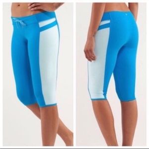 Lululemon Heat It Up Crop Blue Leggings